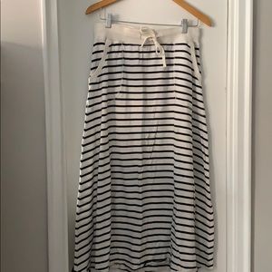 Navy & White stripped midi skirt